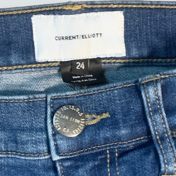 CURRENT/ELLIOTT Women’s Jeans Size 24 Slim Straight Blue Distressed - Picture 10 of 11